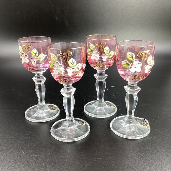 Inspired Louis Vuitton Glittered Rhinestone Wine Glasses